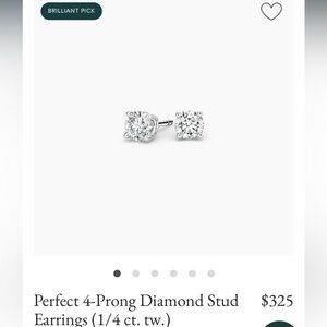 Gorgeous 1/4 Karat White Gold Diamond studs